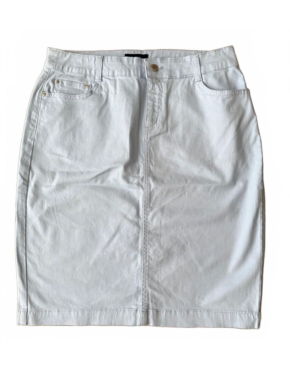 Charter Club NEW Denim Skirt Blue Size 8 Classic City Chic Cotton Chino Urban